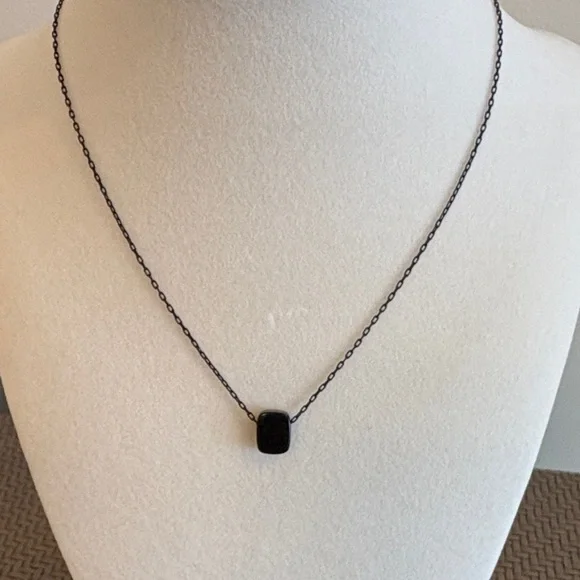 Set of Two 90s Vintage Nine West 925 Sterling Silver Stone Pendant Necklaces - Picture 3 of 7